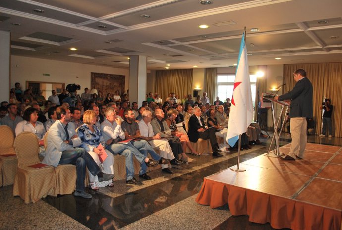 Carlos Aymerich en acto del BNG