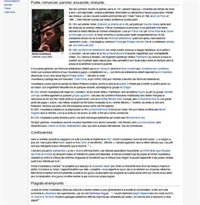 'Plagios y endeudamientos' en la entrada de Houellebecq en Wikipedia