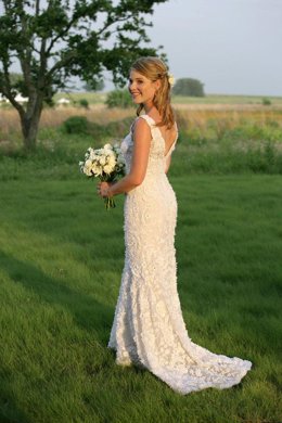 Jenna Bush, hija de George Bush, en su boda con el vestido de novia