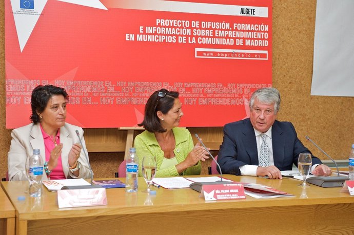 Arturo Fernández, presidente de la Cámara de Comercio de Madrid; Paloma Adrados,