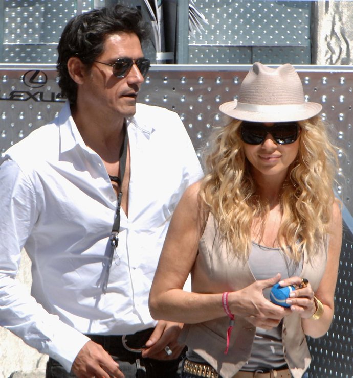 Jesús Cabanas y Marta Sánchez en el Open de Madrid en la Caja Mágica, mayo de 20