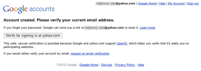 Google Open ID Yahoo
