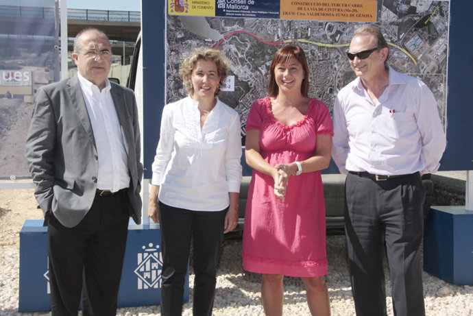 Alemany, Calvo y Armengol, durante su visita a la obras.