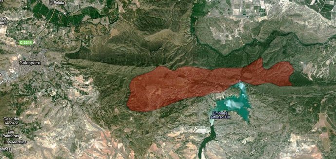 Estimación de la zona afectada a partir de las imágenes aéreas geo-referenciadas