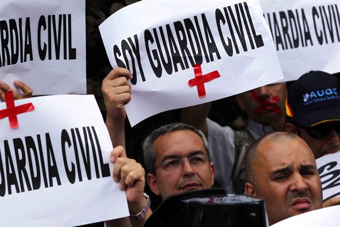 manifestación de la guardia civil en Madrid