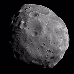 Fotografía de la luna de Marte phobos