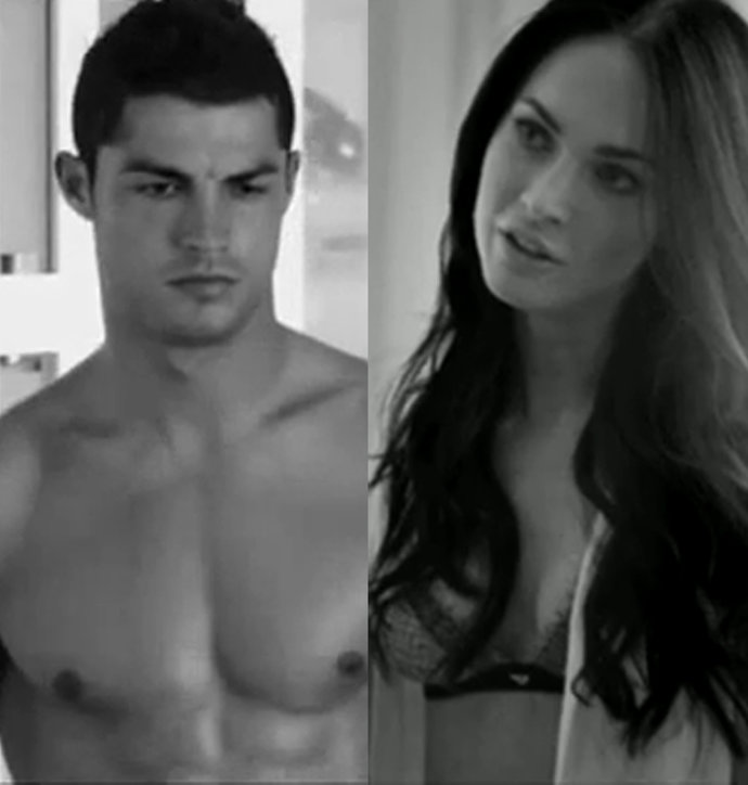 Montaje de Cristiano Ronaldo y Megan Fox para Emporio Armani
