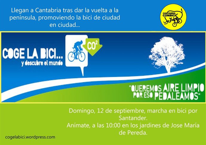 Cartel de 'Súbete a la bici'