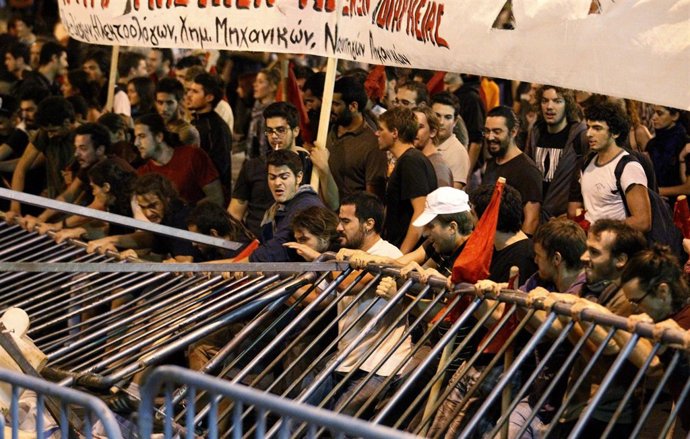 Manifestación en Grecia