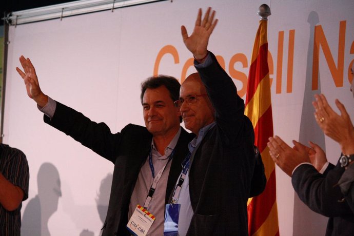 Artur Mas y Josep Antoni Duran en el consejo nacional de CiU