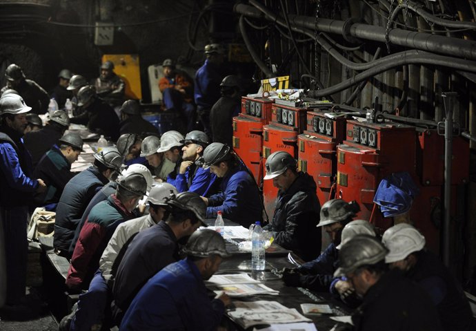 SPAIN-COAL/ Mineros encerrados en Palencia