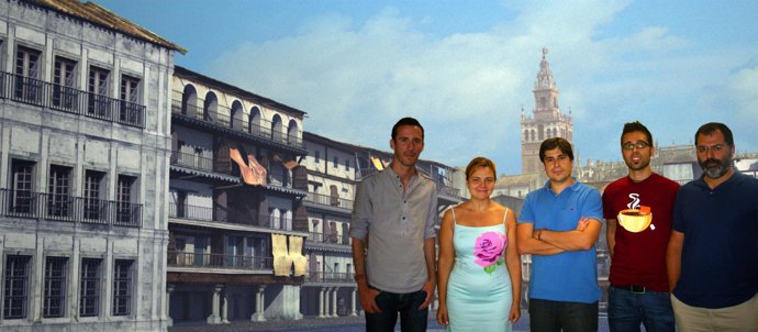 Equipo de Alminar, que desarrolla recreaciones que incorporan audio y vídeo, más