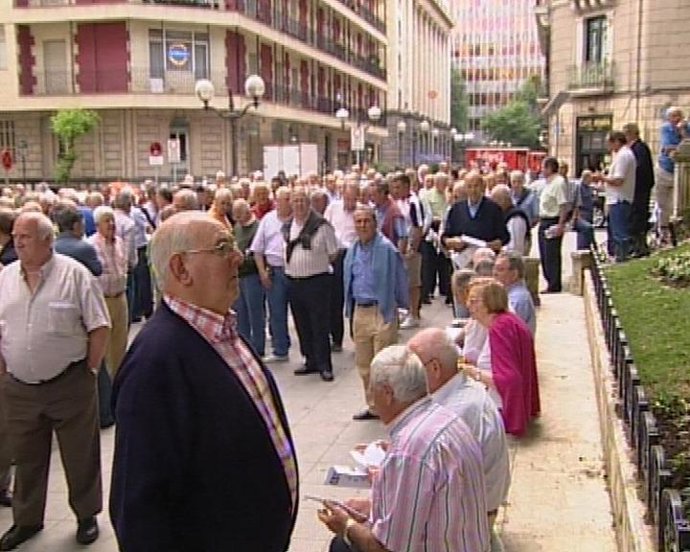 Imagen de una protestas de pensionistas