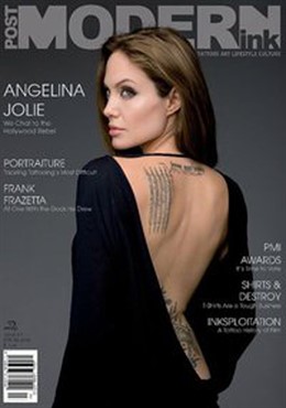 La actriz Angelina Jolie en la portada de la revista 'Post Modern Ink'