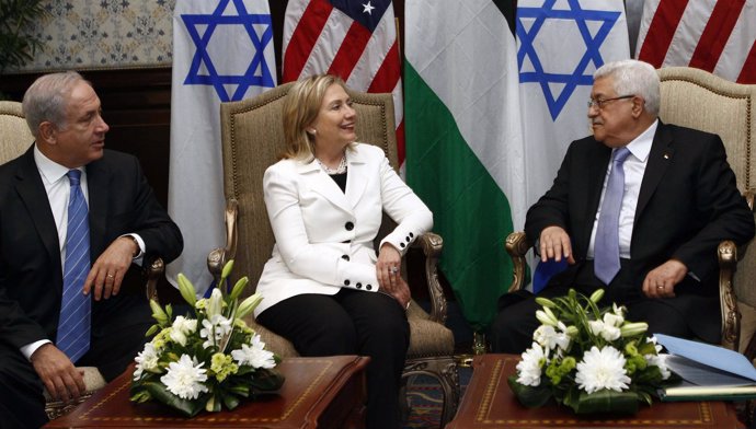 Netanyahu, Abbas y Clinton en las conversaciones de paz