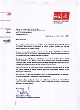 Carta enviada por Gómez de Diego a De la Serna 