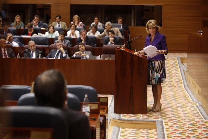 Esperanza Aguirre en la segunda sesión del Debate sobre el Estado de la Región