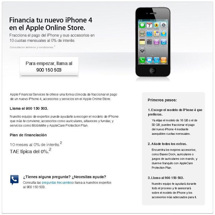 Financiación iphone 4