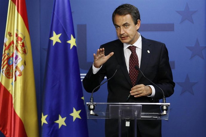 El presidente del Gobierno, José Luis Rodríguez Zapatero, en Bruselas