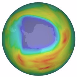 Agujero de la capa de ozono visto desde el espacio