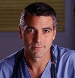 El actor estadounidense George Clooney en Urgencias
