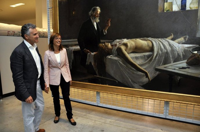 Plata y Gámez en la presentanción del Centro de Bellas Artes del Museo de Málaga