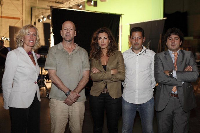 Bruce Willis en el rodaje 