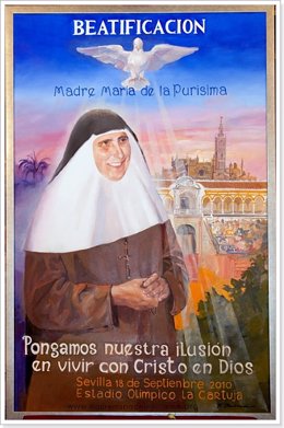 Cartel de la Beatificación de Madre María de la Purísima