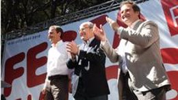 Zapatero, Montilla y Hereu, en la Festa de la Rosa