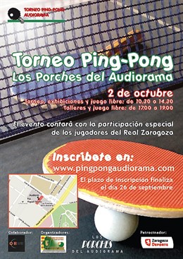 Cartel anunciador del I Torneo de Ping-Pong en Los Porches del Audiorama