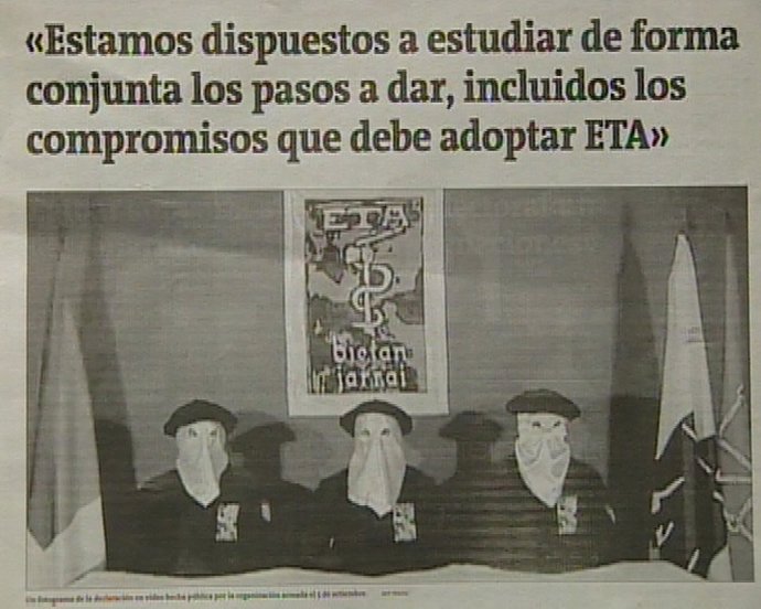 Comunicado de ETA en el Gara R