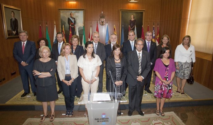 El presidente de la Asamblea Regional de Murcia, Francisco Celdrán Vidal, y los 