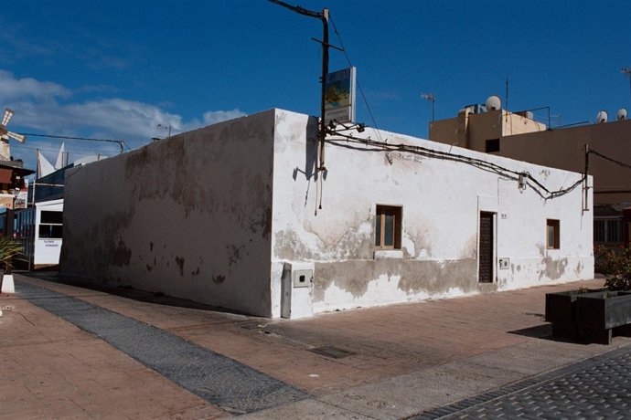 Una de las viviendas del Casco Viejo de Corralejo (Fuerteventura) afectada por u