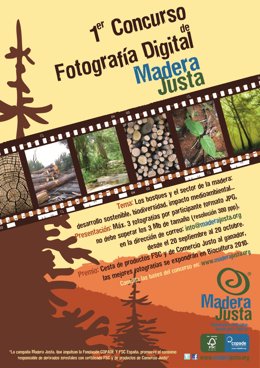 Cartel del I Concurso de Fotografía Digital Madera Justa