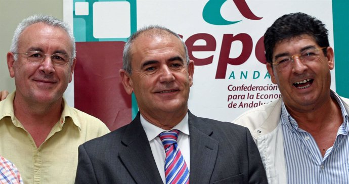 Cayo Lara, Antonio Romero Moreno y Diego Valderas