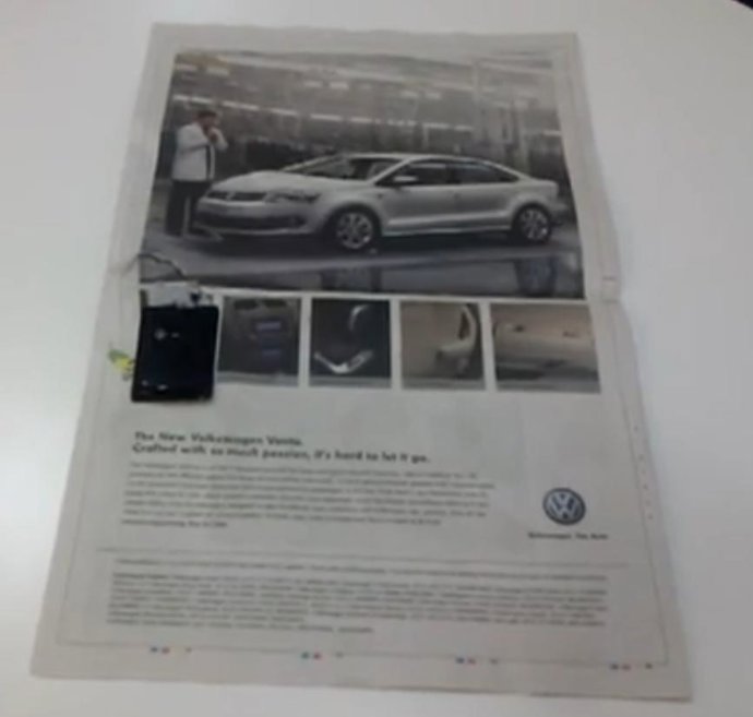 Anuncio sonoro de Volkswagen en 'Times of India'.