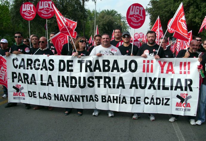 Concentración a las puertas de Navantia en Cádiz