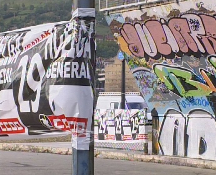 Carteles de la Huelga General en Bilbao