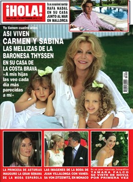 Portada de Hola con la Baronesa Thyssen