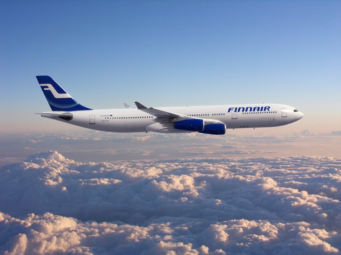 Un avión A340 de la aerolínea Finnair
