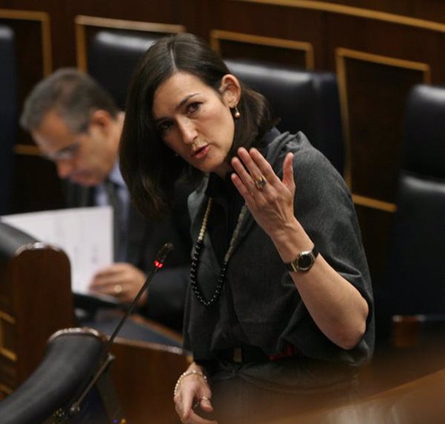 La ministra de cultura Ángeles González Sinde en el Congreso