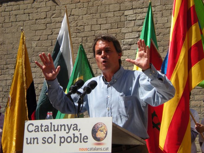 El líder de CiU, Artur Mas, en un acto sobre inmigración