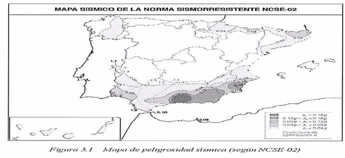 Mapa del riesgo sísmico en España