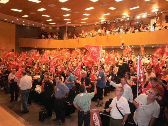 Asamblea de trabajadores en el Universidad de Alicante