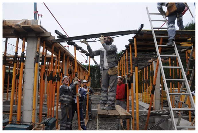 Trabajadores de la construcción.