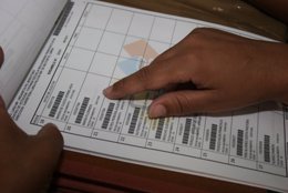 Lista de electores en un centro de votación en Venezuela.