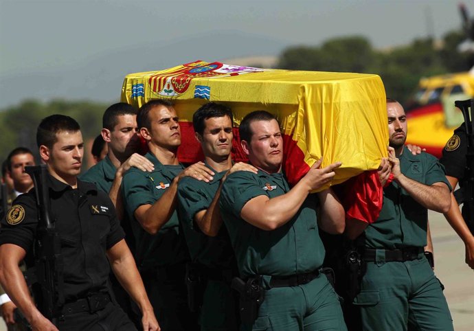 Féretros guardias civiles asesinados en Afganistán