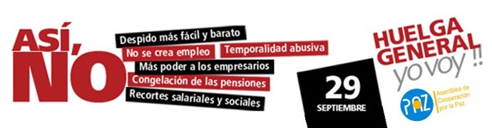 Banner de la huelga general.