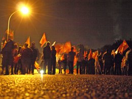 Imagen de piquetes durante la huelga