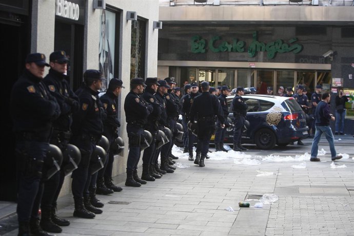 Huelga general en el centro de Madrid